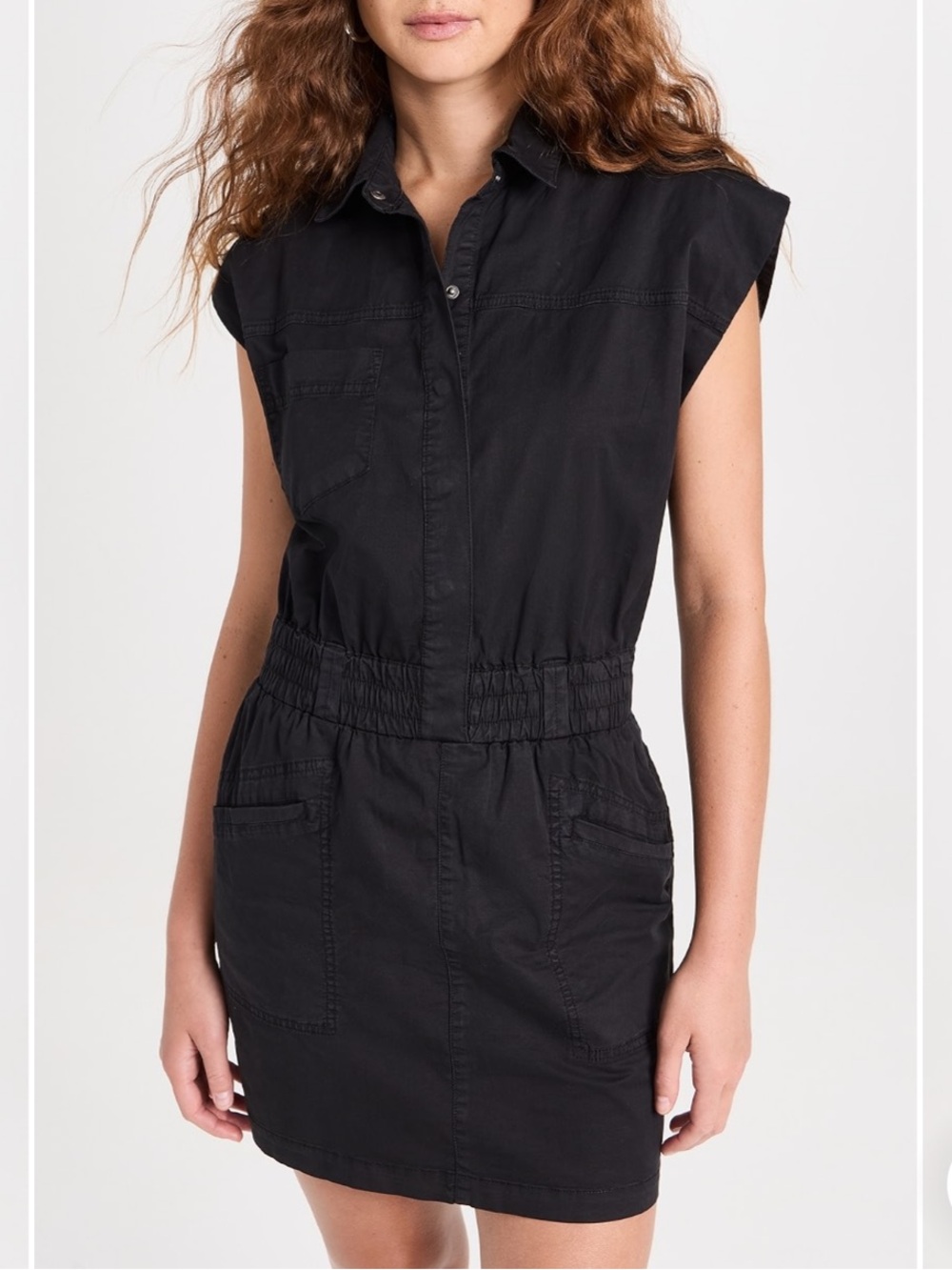 Pistola Rosie Mini Dress in Black Snap Front Size Medium